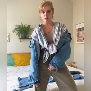 Striped Vintage button up size XL